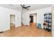 Spacious living room with sleek ceiling fan and modern fixtures at 201 N 11Th St, Elwood, IN 46036