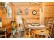 Inviting wood-paneled dining area with round table and chairs, accented by rustic decor at 242 W Warford Dr, , IN 46164