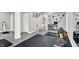 Basement gym and office area with ample space for training equipment at 2592 Highmount Ct, Carmel, IN 46033