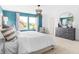 Bedroom showcasing large window views, neutral color palette, and contemporary furnishings at 3152 Glasgow Pl, Danville, IN 46122