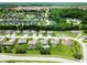 Wide aerial view of a residential neighborhood with green spaces, ponds, and well-kept homes at 3335 Guilford Ln, Plainfield, IN 46168
