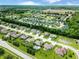 Aerial view of a neighborhood with well-maintained homes, lush greenery, and a serene pond at 3335 Guilford Ln, Plainfield, IN 46168