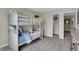 Bedroom with bunk beds and adjacent closet provides additional storage at 3449 Glasgow Pl, Danville, IN 46122