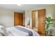 This bedroom has a large closet, private bath and a large window that provides natural light at 4614 Thornleigh Dr, Indianapolis, IN 46226