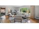 Bright living room featuring large windows, stylish furnishings, hardwood floors, and modern decor at 4614 Thornleigh Dr, Indianapolis, IN 46226