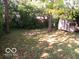 Leafy backyard offering privacy with mature trees and a storage shed at 4830 Wentworth Blvd, Indianapolis, IN 46201