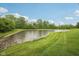 Grassy backyard extends to the pond surrounded by mature trees at 513 Sun Catcher Dr, Avon, IN 46123