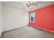 Bedroom with a neutral carpet, a large window, and a ceiling fan at 513 Sun Catcher Dr, Avon, IN 46123