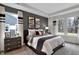 Bedroom with neutral tones, large windows, and modern furniture at 5273 Nettleton Way, Avon, IN 46123