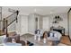 Inviting living space with elegant seating, a staircase, contemporary accents, and ample lighting for a cozy atmosphere at 6706 Halsey St, Zionsville, IN 46077