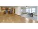 Open floor plan featuring the kitchen with stainless steel appliances and wood cabinets at 823 W 200 N, Greenfield, IN 46140