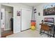 This bedroom is spacious, has a walk in closet, and great decorations at 976 Santa Maria Dr, Greenwood, IN 46143