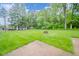 Expansive backyard with lush green grass and a fire pit, perfect for outdoor enjoyment at 10097 N Balfer E Dr, Fortville, IN 46040