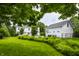 The backyard showcases a lush lawn and picturesque landscaping, framed by verdant trees at 10833 Marquette Rd, Zionsville, IN 46077