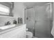 This bathroom boasts an updated vanity with great lighting and a glass enclosed shower at 10833 Marquette Rd, Zionsville, IN 46077