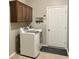 Bright laundry room with cabinetry, modern appliances, and a convenient exterior access door at , Noblesville, IN 46060