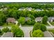 Aerial view of a residential neighborhood with lush greenery and well-maintained homes at 14274 Matt St, Carmel, IN 46033