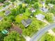 Overhead view of the property showing the expansive backyard, mature trees, and surrounding neighborhood at 1440 Fenwick Ave, Indianapolis, IN 46219