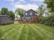 Grassy backyard with well-maintained lawn and a back deck, perfect for entertaining at 150 E 46Th St, Indianapolis, IN 46205