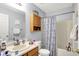 Bathroom featuring a vanity, mirror, toilet and shower at 15264 Ten Point Dr, Noblesville, IN 46060