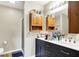 Bathroom featuring double vanity, cabinet and a shower at 15264 Ten Point Dr, Noblesville, IN 46060