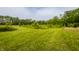 View of the expansive grassy backyard, interspersed with young trees and a tree line at 1820 N 1100 E, Sheridan, IN 46069