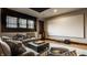Comfortable home theater with large screen, surround sound, comfortable seating and tray ceiling at 1820 N 1100 E, Sheridan, IN 46069