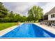 A beautifully designed pool featuring a waterfall feature, perfect for relaxation and outdoor enjoyment at 1820 N 1100 E, Sheridan, IN 46069