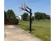 Backyard basketball court with black stand, on a sunny day at 18967 Mill Grove Dr, Noblesville, IN 46062
