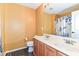 Bright bathroom featuring a double sink vanity, toilet, and shower with vibrant ocean-themed curtain at 18967 Mill Grove Dr, Noblesville, IN 46062