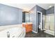 Bathroom features a soaking tub and shower at 18967 Mill Grove Dr, Noblesville, IN 46062