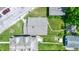 Bird's eye view captures this property's layout and landscaping, highlighting the roof and surrounding yard in detail at 3636 Crescent Ave, Indianapolis, IN 46208