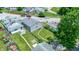 Aerial shot shows this charming home surrounded by lush greenery in a well-maintained neighborhood at 3636 Crescent Ave, Indianapolis, IN 46208