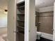 This bathroom has a shower and a set of shelves for storage at 409 Parkway St, Whiteland, IN 46184