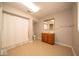 Bathroom featuring tiled floors, a wood vanity, and a shower with tub at 5 E Jefferson St, Maxwell, IN 46154