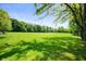 Lush green backyard with mature trees, providing ample space for recreation and relaxation at 5253 W 8Th Street Rd, Anderson, IN 46011