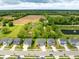 Community aerial view showing houses, green spaces, and a pond at 5264 Veranda Dr, Noblesville, IN 46062