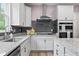 Clean kitchen features stainless steel appliances, granite counters, and a gas cooktop with modern hood at 5264 Veranda Dr, Noblesville, IN 46062