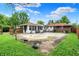 Backyard with empty swimming pool, patio, and green grass at 5349 Culver St, Indianapolis, IN 46226
