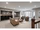 Finished basement with a bar, seating area, and stylish decor at 6639 E Deerfield Dr, Zionsville, IN 46077