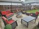 Outdoor patio featuring a fire pit and comfortable seating in a well-maintained backyard at , Lebanon, IN 46052