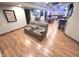 Finished basement featuring a bar area, lounge furniture, and recessed lighting at 7823 Ashtree Dr, Indianapolis, IN 46259