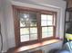 Basement window with a wood trim and view to the outside at 7823 Ashtree Dr, Indianapolis, IN 46259