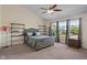 Spacious main bedroom with vaulted ceiling, large window, and ample natural light at 8376 Glen Highlands Dr, Indianapolis, IN 46236