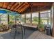 Relaxing sunroom with wood ceiling, water view, and cozy seating area at 8376 Glen Highlands Dr, Indianapolis, IN 46236