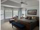 Serene main bedroom with vaulted ceilings, ample natural light, and neutral decor at 9510 Copley Dr, Indianapolis, IN 46260