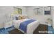This bedroom is virtually staged with a modern design at 10346 Wilson Rd, Brownsburg, IN 46112