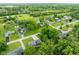 Aerial view captures neighborhood's lush trees and well-spaced homes at 12920 N Oakhaven Dr, Camby, IN 46113