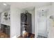 Convenient stacked washer and dryer in laundry area near the kitchen at 1421 S New Jersey St, Indianapolis, IN 46225