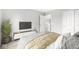Comfortable bedroom with a large bed, entertainment center, and neutral decor at 14353 Chariots Whisper Dr, Carmel, IN 46074